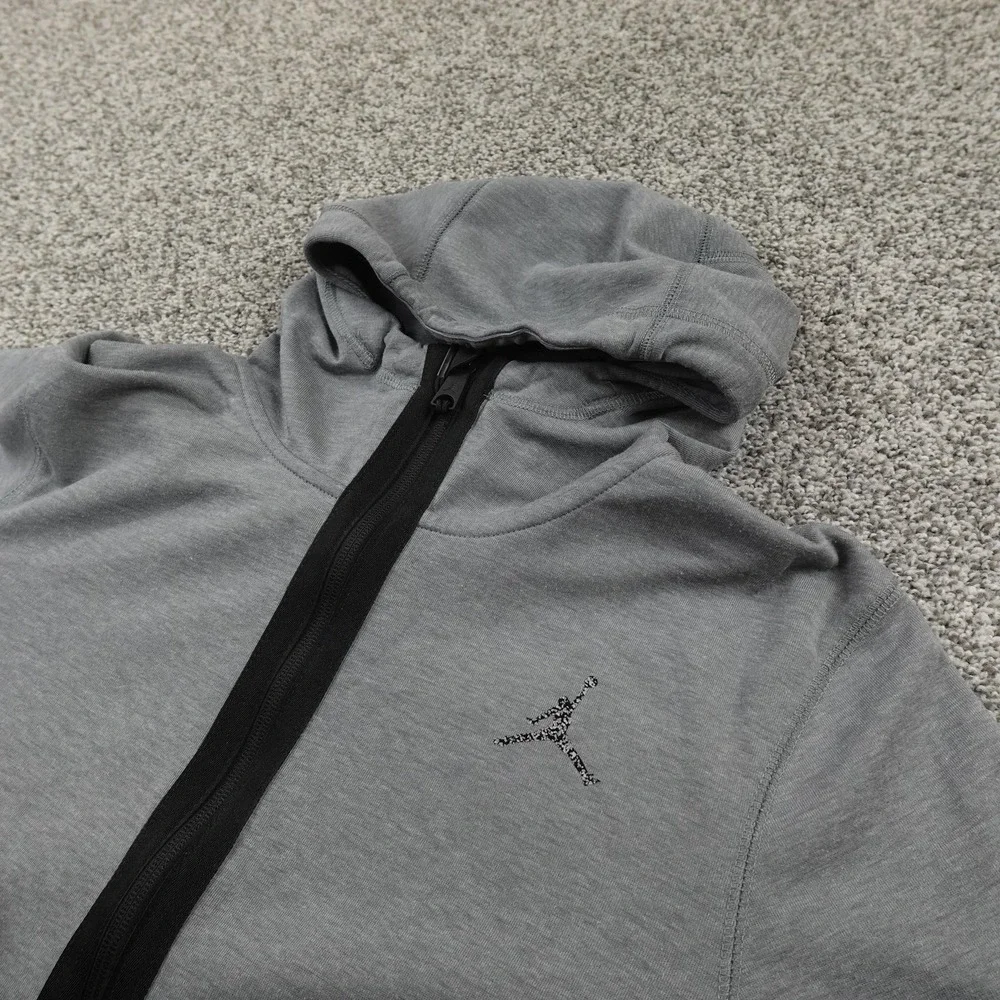 Jordan Hoodie Mens S Gray Dri FIT Full Zip Sweatshirt Jacket Nike Jumpman Air‎